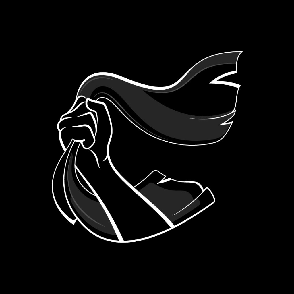 Vector illustration of scarf in hand.